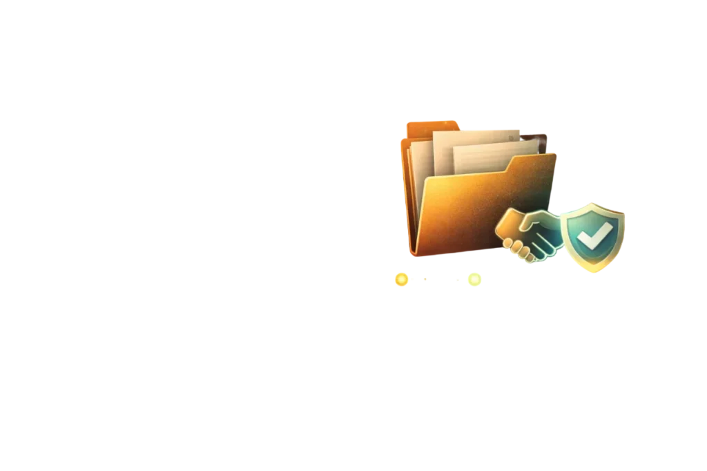 Full-width complaints procedure banner with case file and resolution icons for formal issue handling